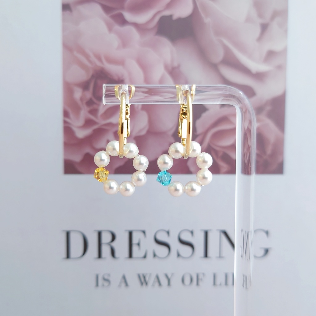 オクタヴィネル寮 イメージ パールフープピアス/イヤリング