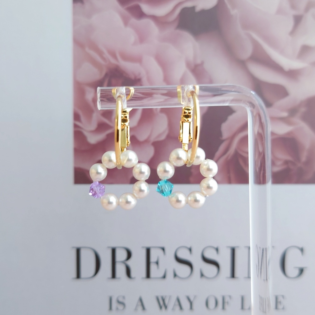 オクタヴィネル寮 イメージ パールフープピアス/イヤリング