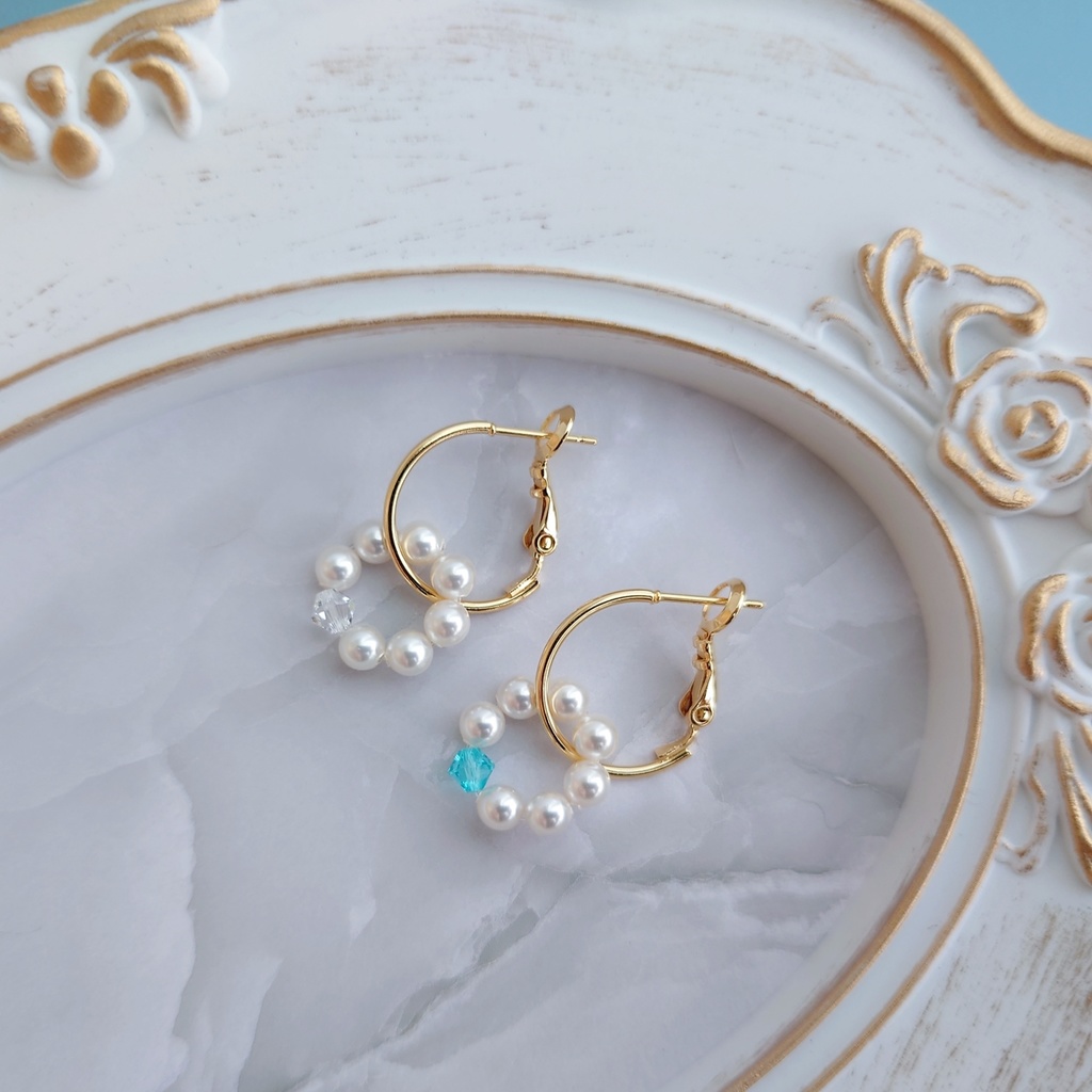 オクタヴィネル寮 イメージ パールフープピアス/イヤリング