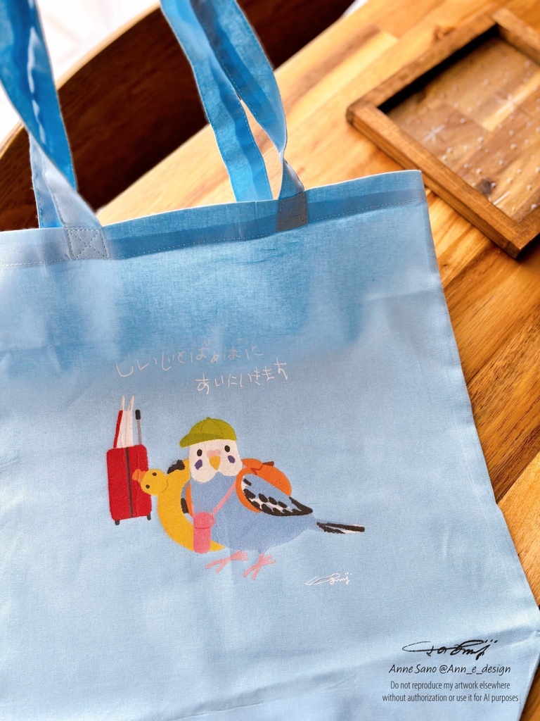 セ帰省インコトート薄手トートバッグ