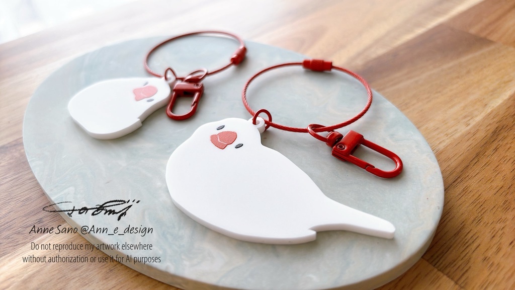 白文鳥アクリルキーホルダー(全2種)