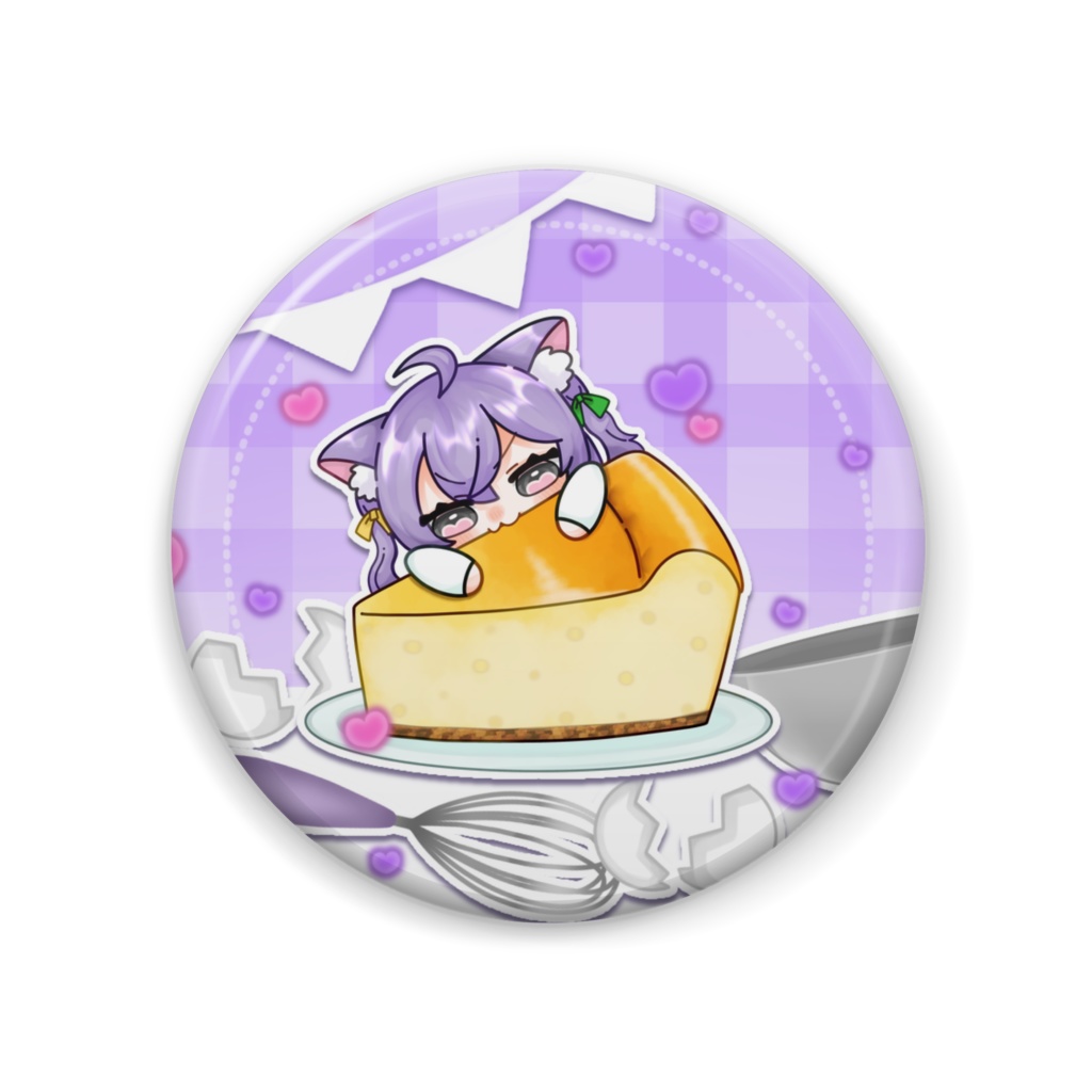 2025采芽なこ生誕グッズ_チーズケーキ缶バッジ