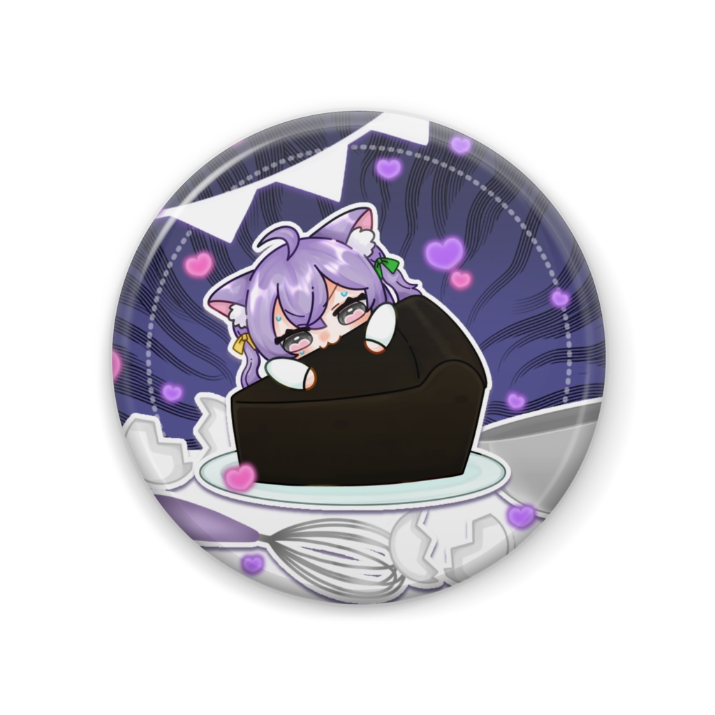 2025采芽なこ生誕グッズ_黒焦げ缶バッジ