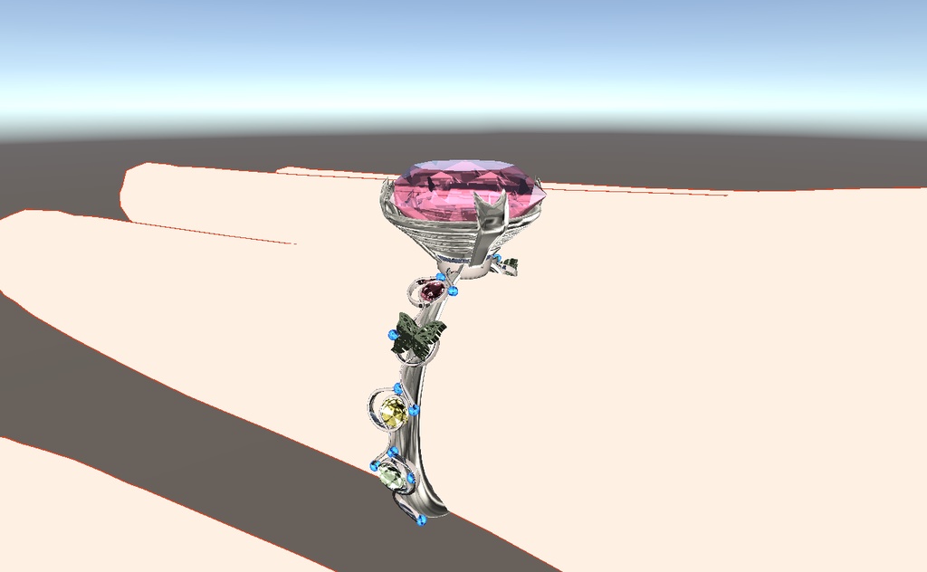 【VRChat想定】ダイヤモンドリング -Butterfly Bijou Diamond