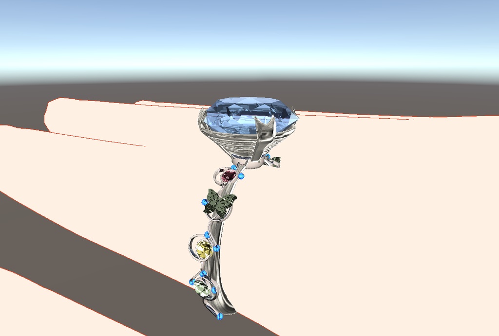 【VRChat想定】ダイヤモンドリング -Butterfly Bijou Diamond