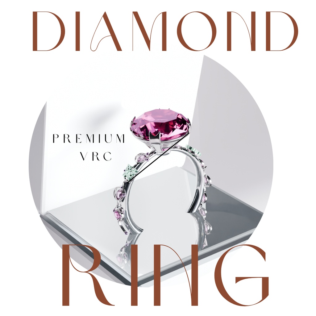 【VRChat想定】ダイヤモンドリング -Butterfly Bijou Diamond 