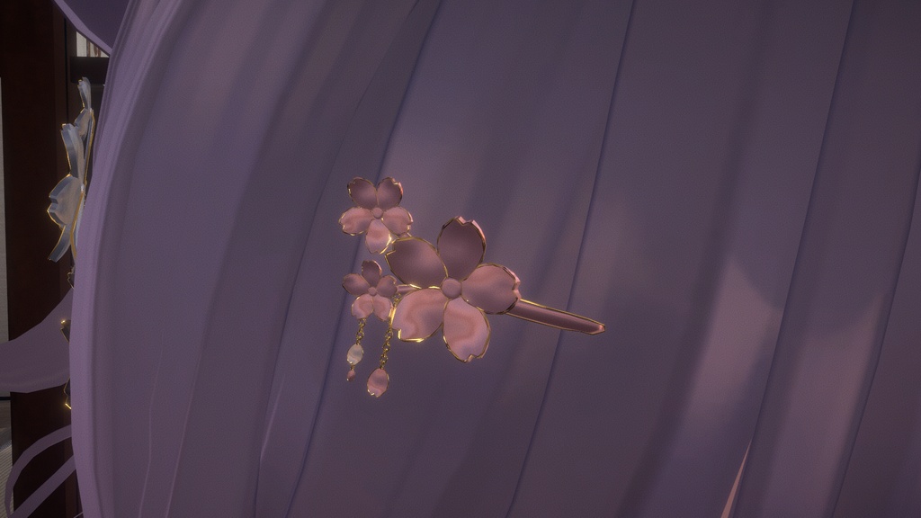 桜のヘアピン - cherry blossom hairpin -【無料】【Modular Avatar対応/UnlitWF Shader】