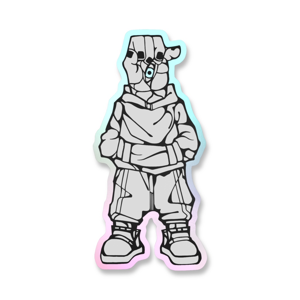 ASCEL テメエくん(完全体) オーロラスマホステッカー