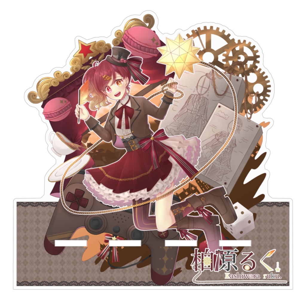 柏原るく。キービジュアルスマホスタンド