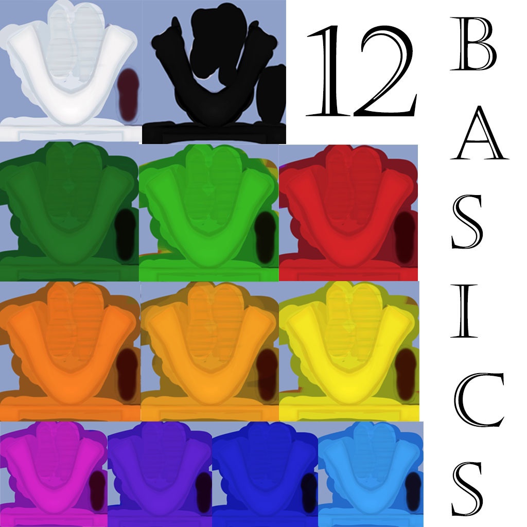 【FREE】【VRoid】12 basic Pump texture colors