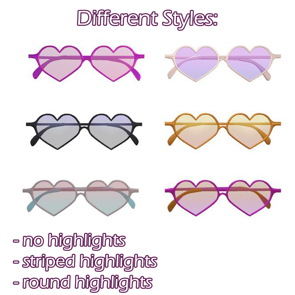 【VRChat】Heart Shaped Sunglasses/ ハート型サングラス