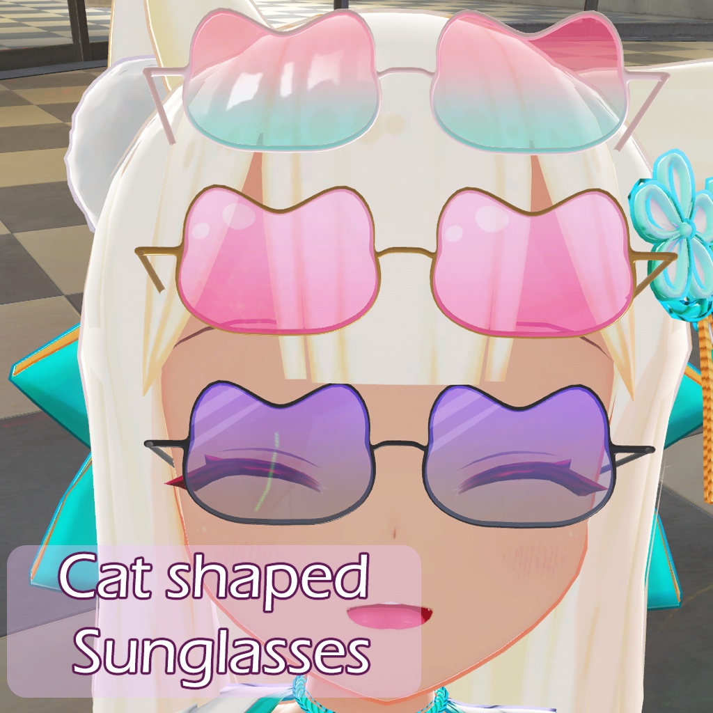 【VRChat】Cat Shaped Sunglasses/ 猫型サングラス