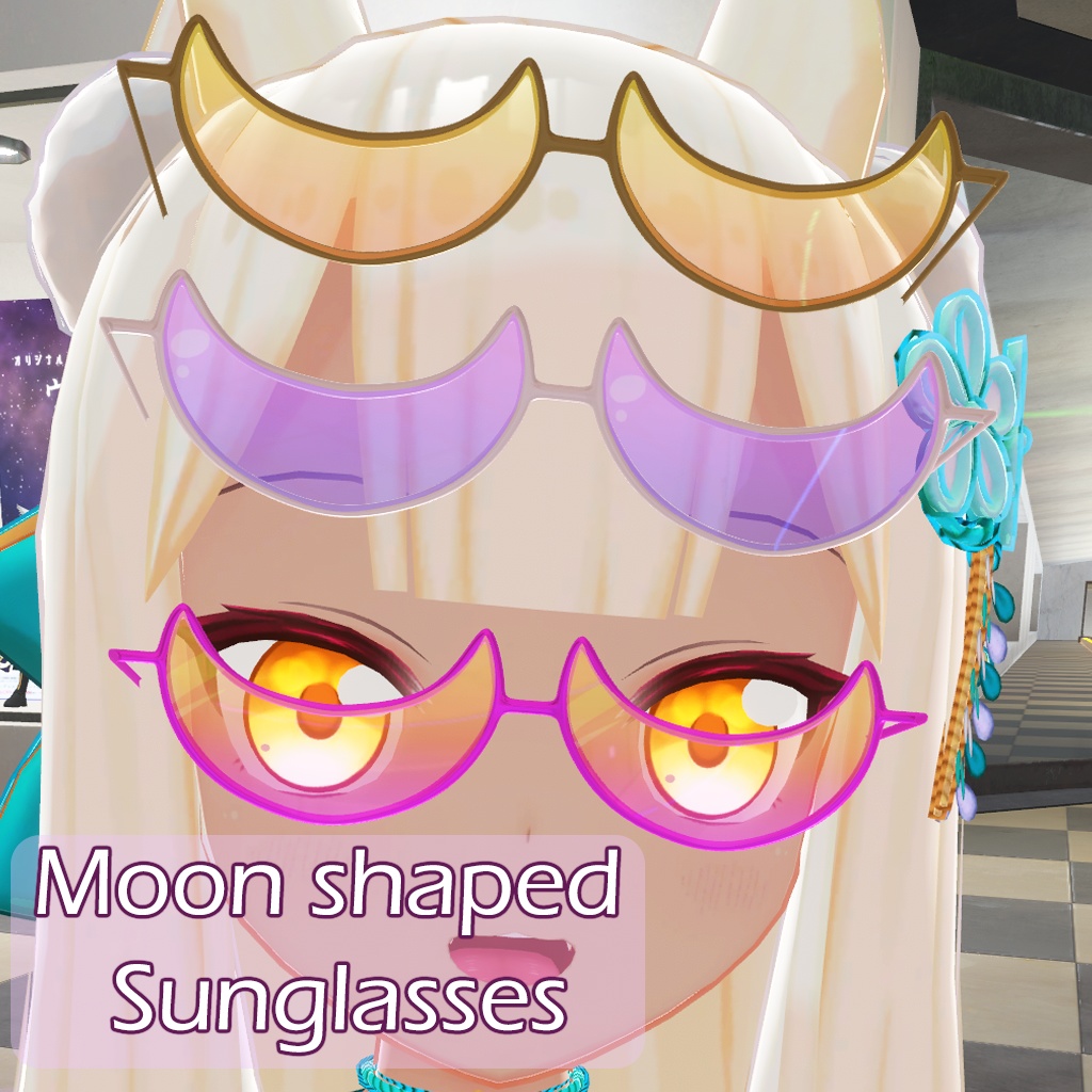 【VRChat】Moon Shaped Sunglasses / 月光サングラス