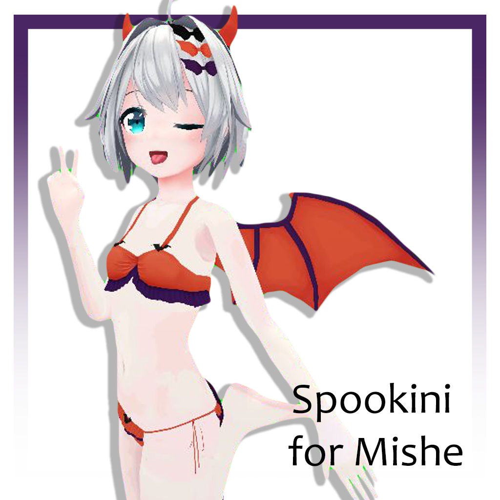 【VRChat】【ChilloutVR】Bikini for Mishe / ミシェのハロウィンビキニ