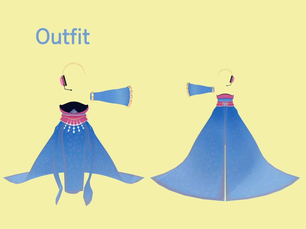 【オリジナル3Dモデル「猫山宙(ねこやま そら)」用衣装】偶像龍姫-cherry blossom-