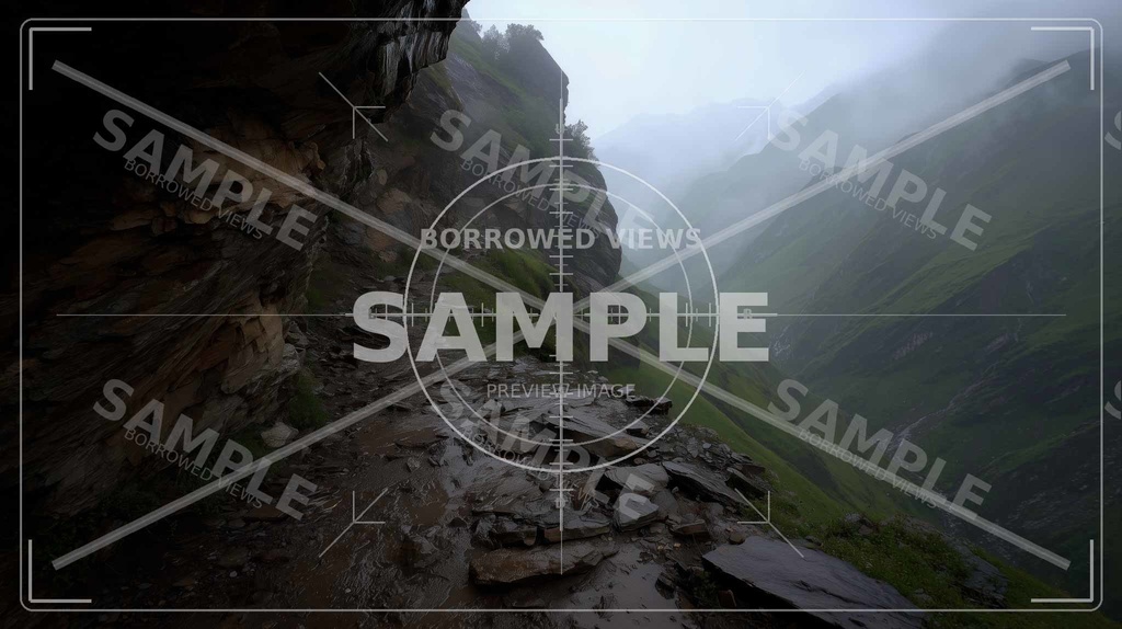 CoC/TRPG・創作背景素材| 霧の峡谷道 9枚セット