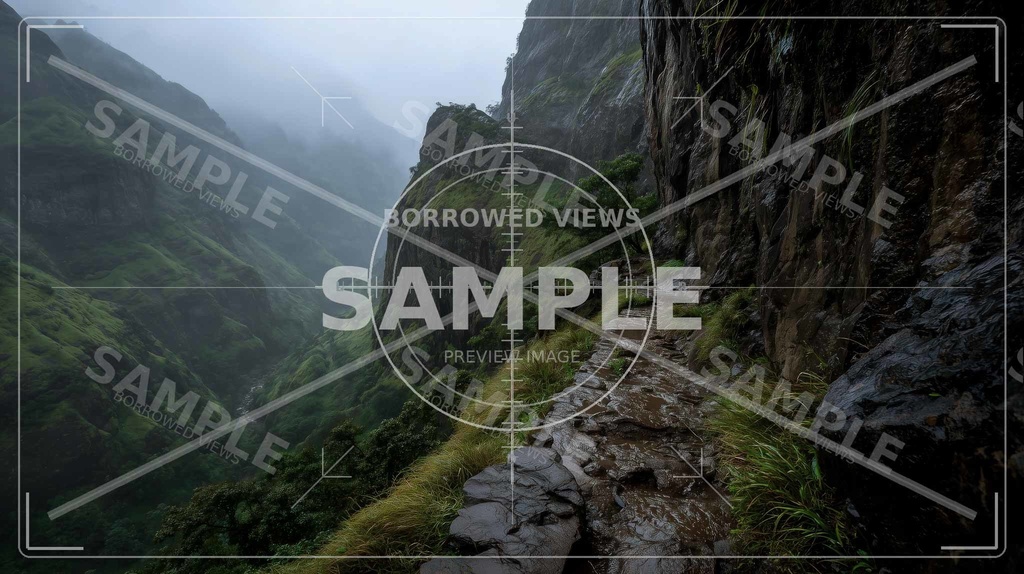 CoC/TRPG・創作背景素材| 霧の峡谷道 9枚セット