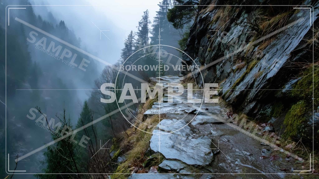 CoC/TRPG・創作背景素材| 霧の峡谷道 9枚セット