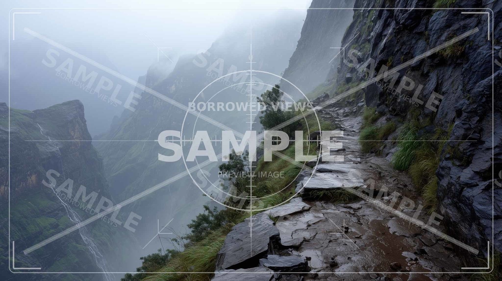 CoC/TRPG・創作背景素材| 霧の峡谷道 9枚セット