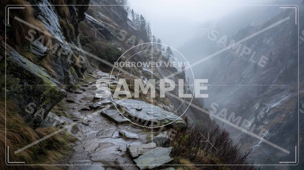 CoC/TRPG・創作背景素材| 霧の峡谷道 9枚セット