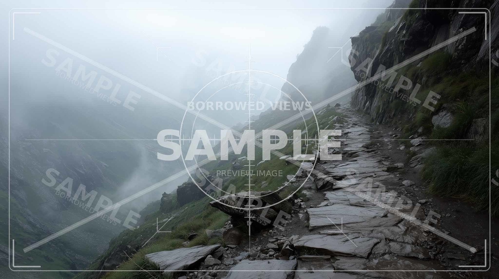 CoC/TRPG・創作背景素材｜ 霧の峡谷道 9枚セット