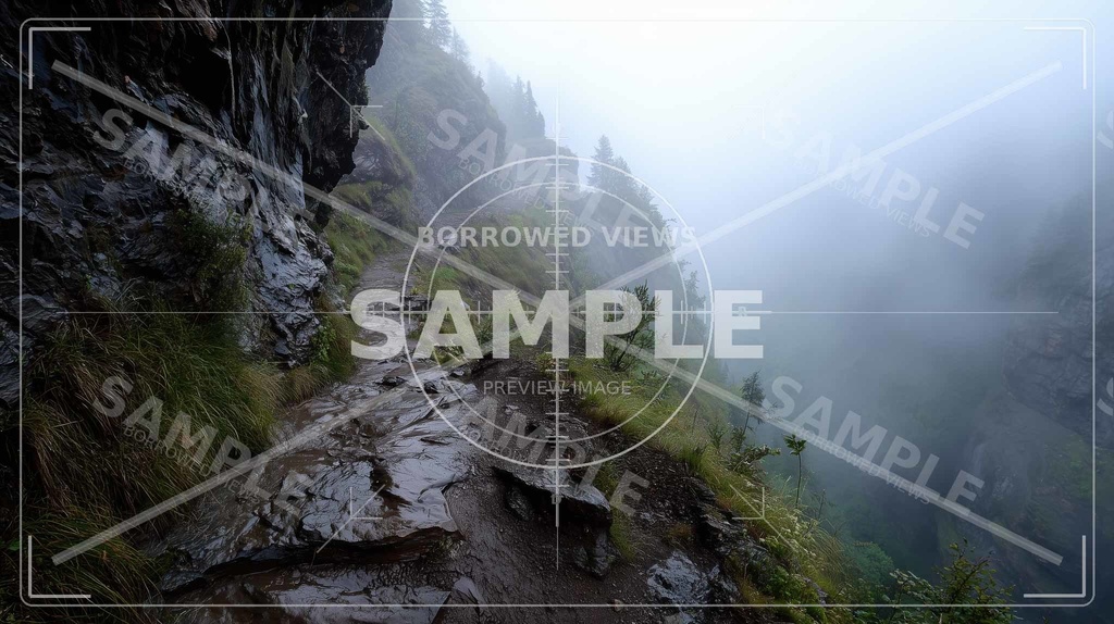 CoC/TRPG・創作背景素材| 霧の峡谷道 9枚セット