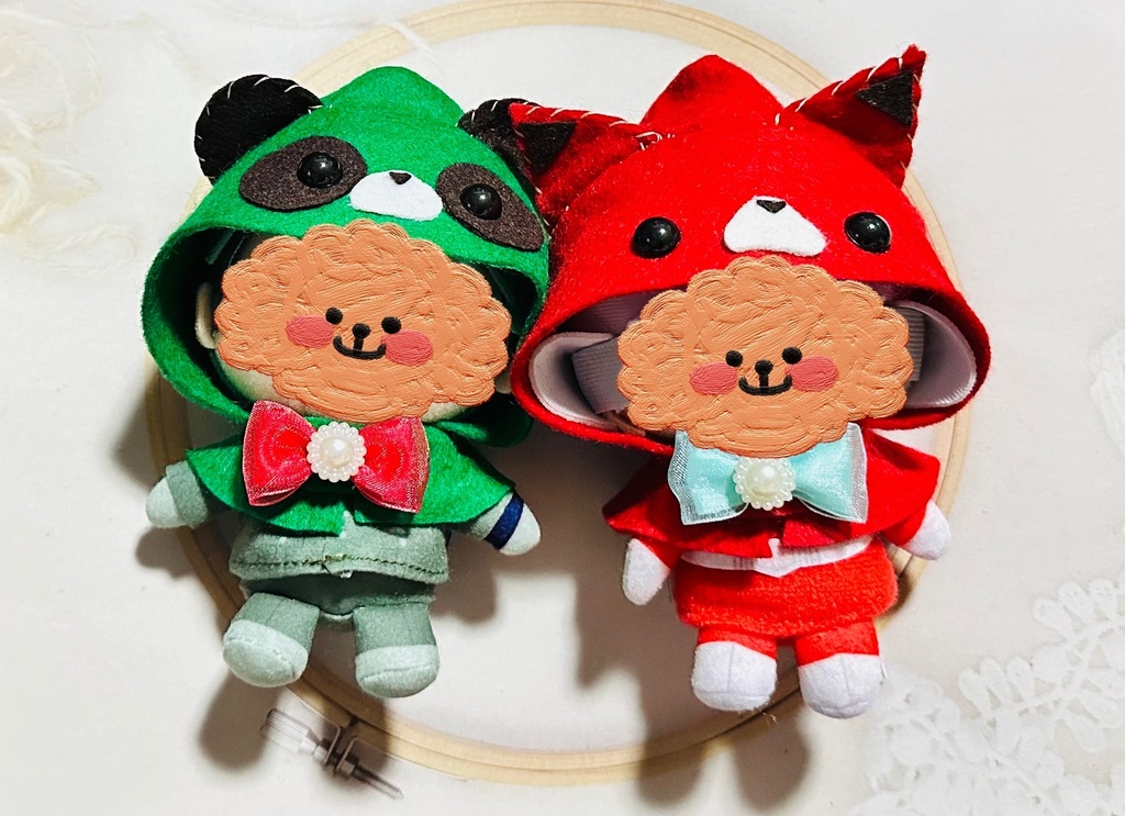 たぬきときつねのぬい服セット