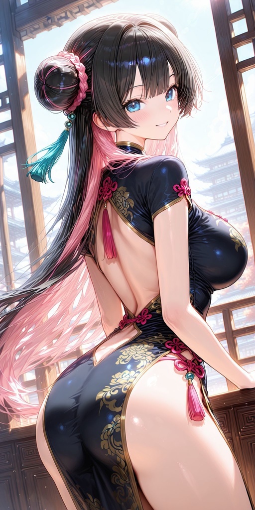 チャイナドレス　背面