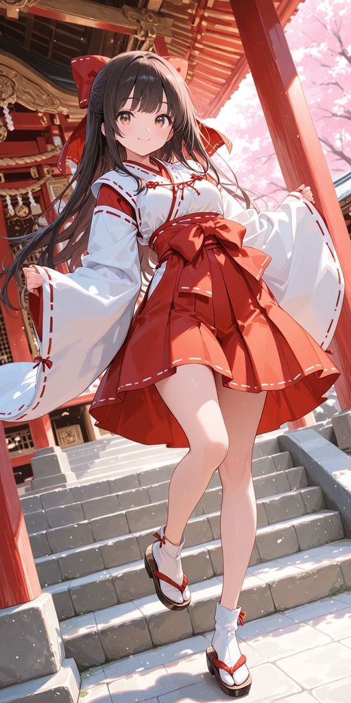 巫女　正面　立ち絵