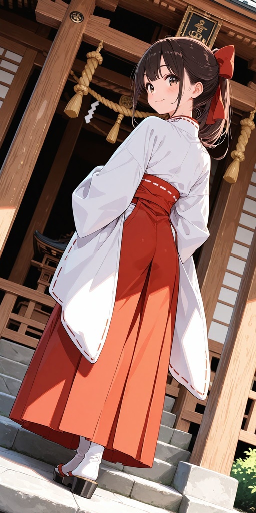 巫女　背面　立ち絵