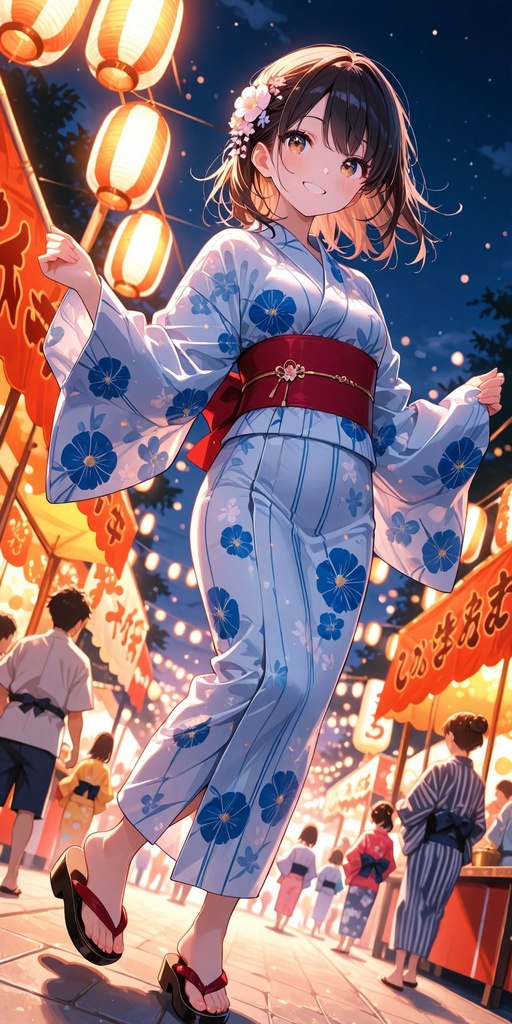 浴衣　正面　立ち絵