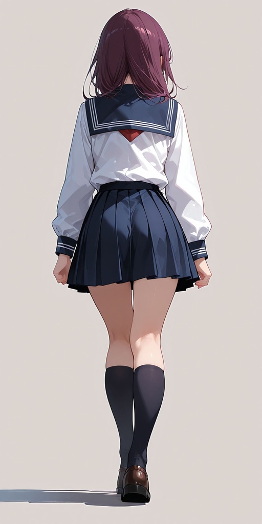 制服　背面　立ち絵