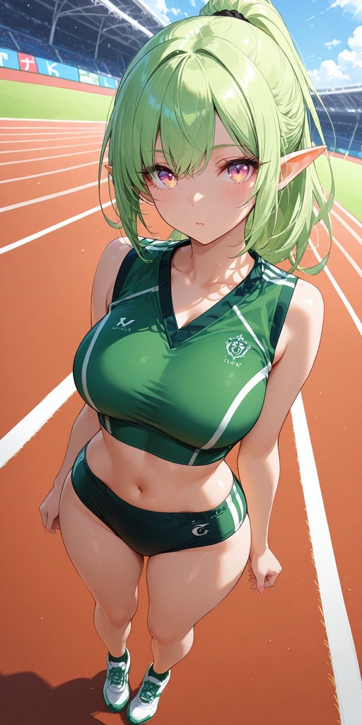 エルフ　陸上　正面　立ち絵