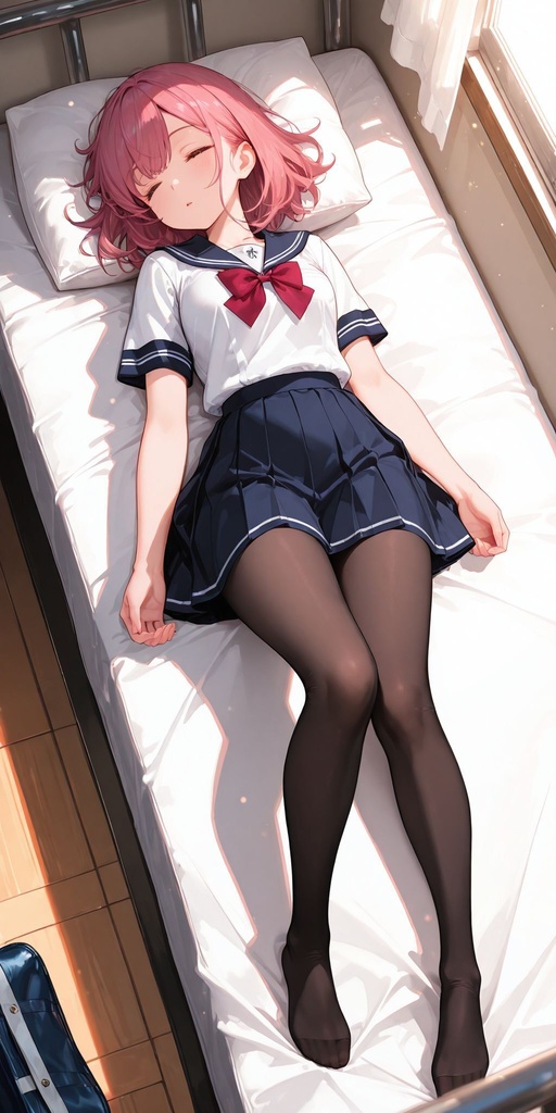 制服　仰向け