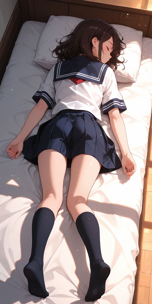 制服　うつ伏せ