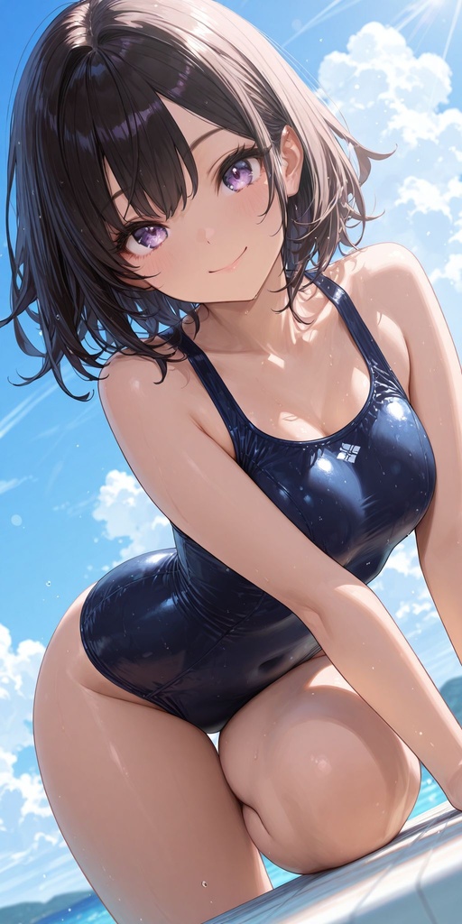 スクール水着　ローアングル
