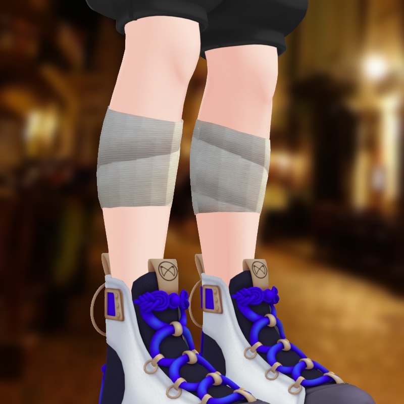 【Free】包帯【足の太もも】3Dモデル