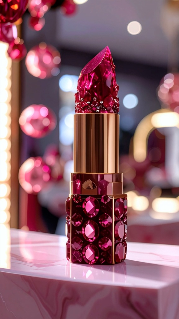 【ASMR / BGM用 映像素材】 Ruby Lipstick Loop Video｜宝石コスメ 無音映像