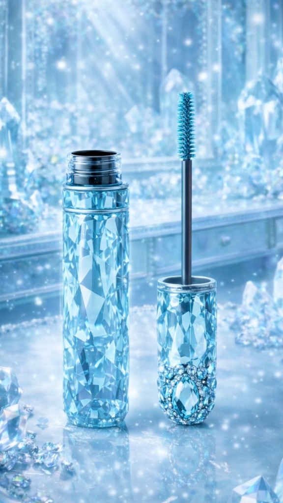 【ASMR / BGM用 映像素材】 Aquamarine Mascara Loop Video｜宝石コスメ 無音映像