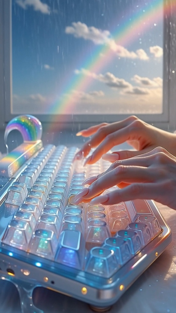 【ASMR / BGM用 映像素材】Prism  Keyboard Loop Video｜自然キーボード 無音映像