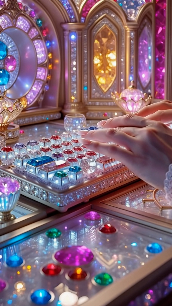 【ASMR / BGM用 映像素材】Jewel  Keyboard Loop Video｜自然キーボード 無音映像