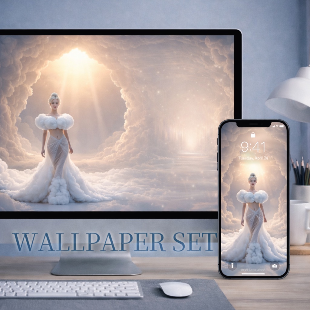 幻想ドレス 壁紙セット - Cloud -｜PC＆スマホ対応 Fantasy Dress Wallpaper Set