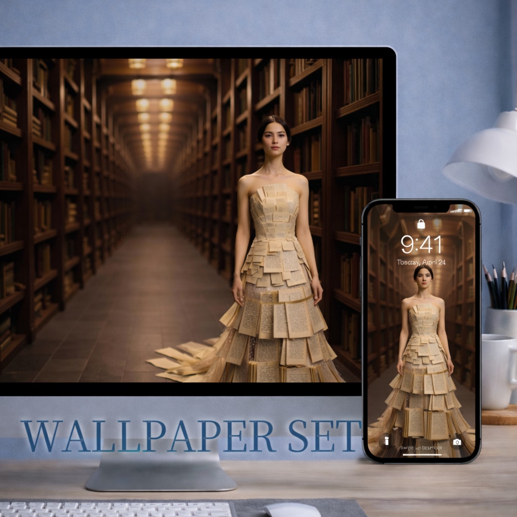 幻想ドレス 壁紙セット - Book -｜PC＆スマホ対応 Fantasy Dress Wallpaper Set