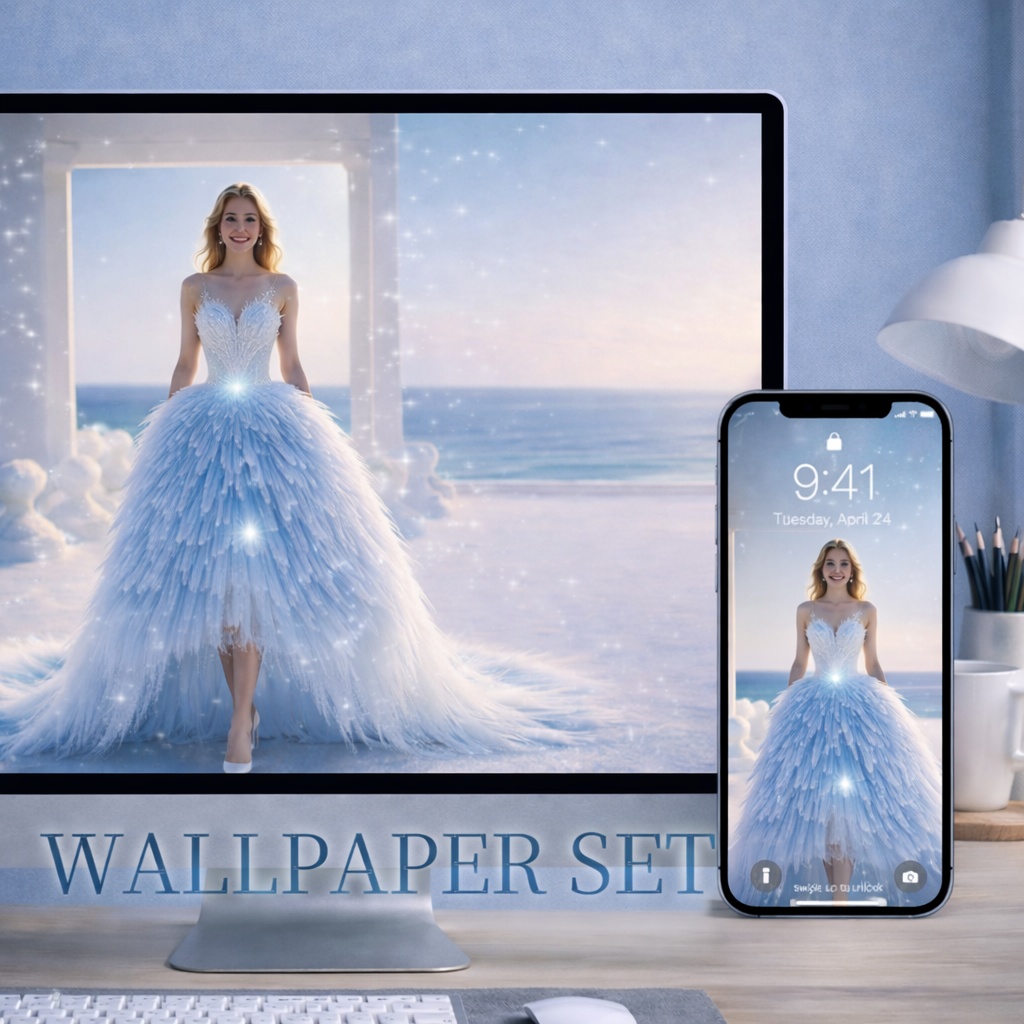 幻想ドレス 壁紙セット - Kakigori -｜PC＆スマホ対応 Fantasy Dress Wallpaper Set