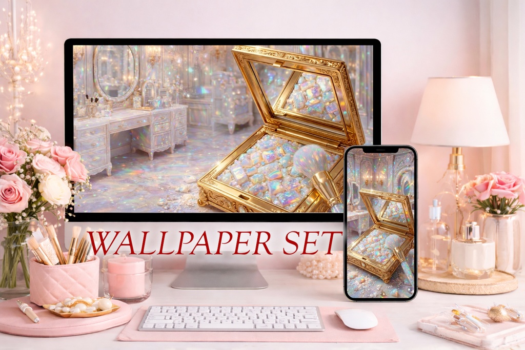宝石コスメ 壁紙セット - Opal Highlight -｜PC＆スマホ対応