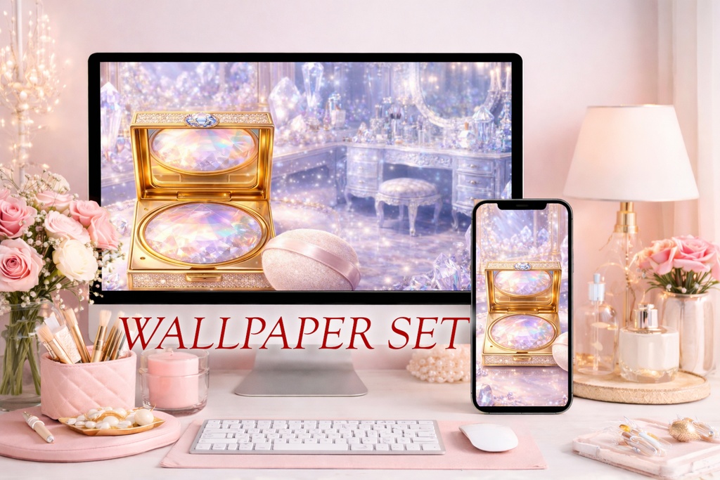 宝石コスメ 壁紙セット - Crystal Foundation -｜PC＆スマホ対応