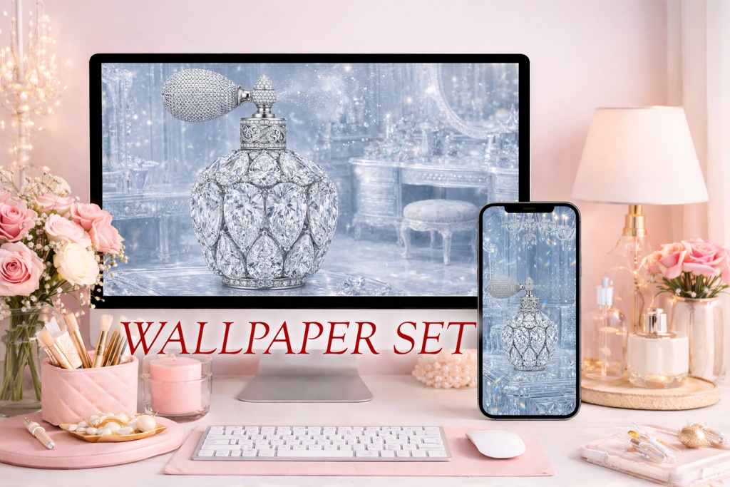 宝石コスメ 壁紙セット - Diamond Perfume -｜PC＆スマホ対応