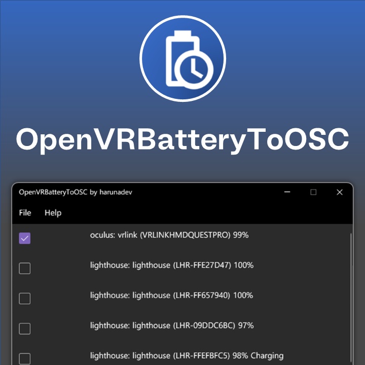 OpenVRBatteryToOSC ver1.1