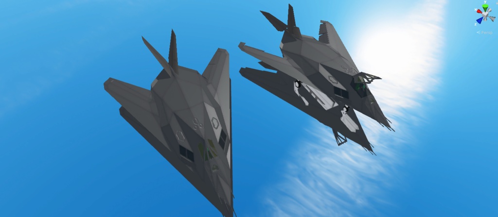 あぷでによりプレハブを置くだけで飛ばせなくなったF-117っぽいもの