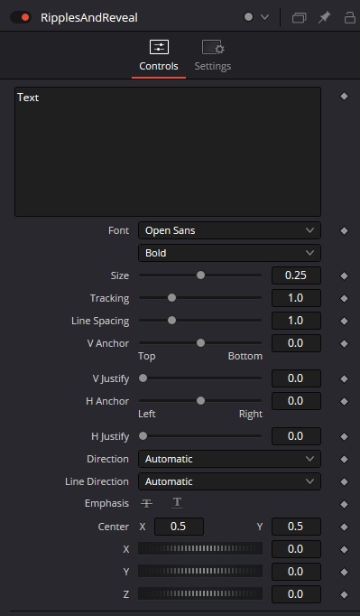 【DaVinci Resolveテンプレート】波紋とともにテキストが現れるエフェクト